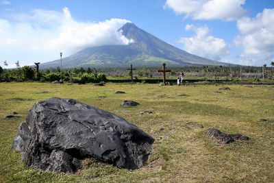 Scenic view of field against sky