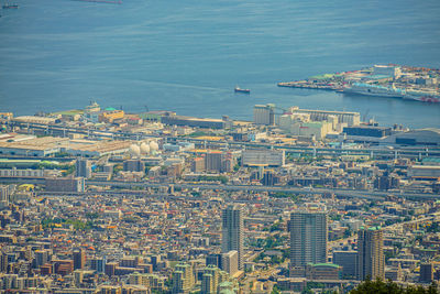 High angle view of city