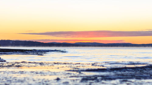 View of sea at sunset