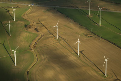 Aerial view of agricultural landscape