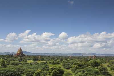 A view of the temples in bagan, myanmar