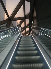 High angle view of escalator