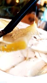 Close-up of person holding ice cream