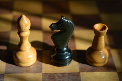 Close-up of chess pieces