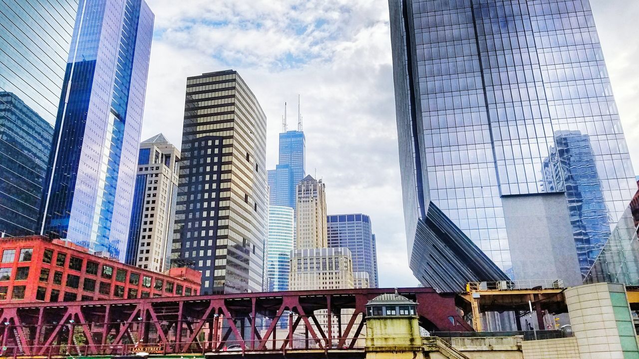 MODERN SKYSCRAPERS AGAINST SKY