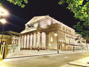 View of illuminated building at night