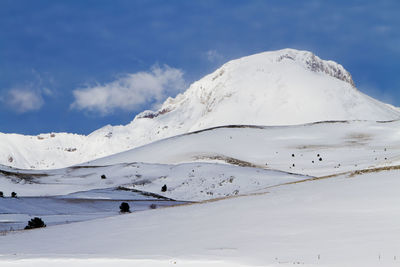 Abruzzo. snow-capped mountains of the apennines in italy.