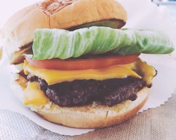 Close-up of burger