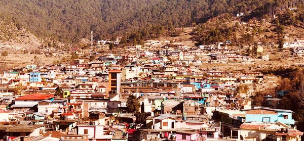 High angle view of townscape