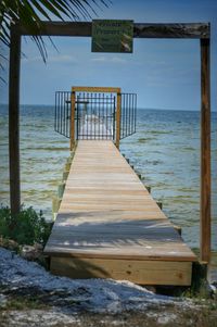 Wooden pier on sea