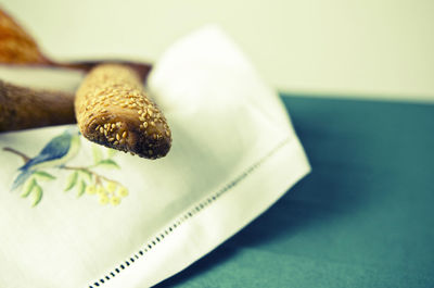 Close-up of food on table