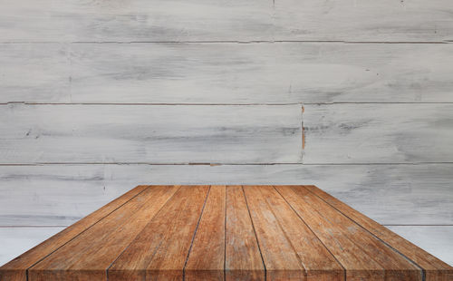 Close-up of wooden planks on hardwood floor