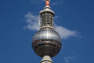 Low angle view of tower against clear sky