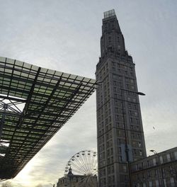 Low angle view of skyscrapers against sky