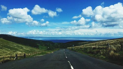 Empty road along landscape