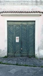 Closed door of building