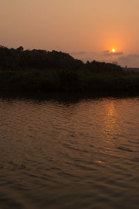 Sunset over lake