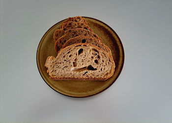 High angle view of bread on table