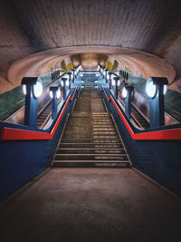 Interior of tunnel with stairs