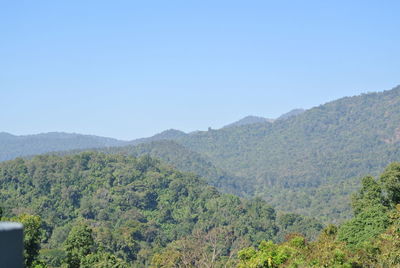 Scenic view of mountains against clear sky