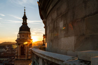 Low angle view of church during sunset