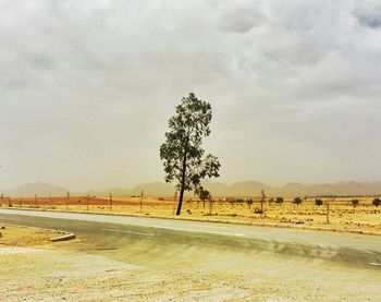 Road in city against sky