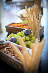 High angle view of foods on table