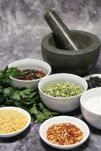 Close-up of food on table