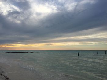 Scenic view of sea at sunset