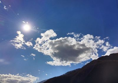 Low angle view of mountain against sky