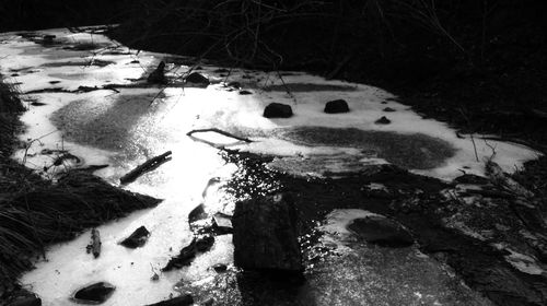 High angle view of abandoned water