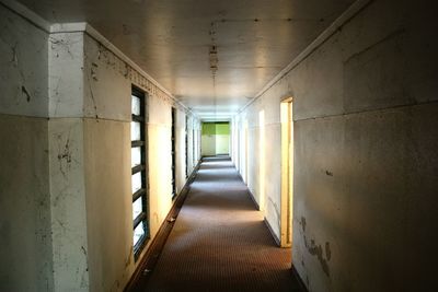 Empty corridor on building