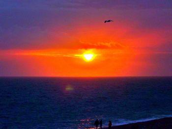 Scenic view of sea at sunset