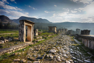 Necropolis in hierapolis, pamukkale, dinizli province in turkey