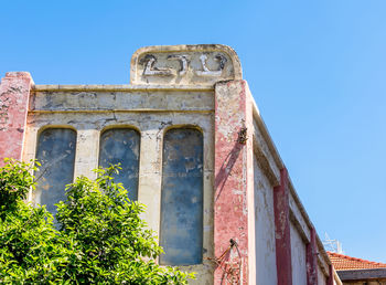 Low angle view of building against clear sky