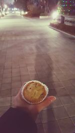 Illuminated lights at night