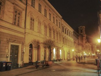 Illuminated street light at night