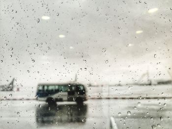 Close-up of water drops on glass