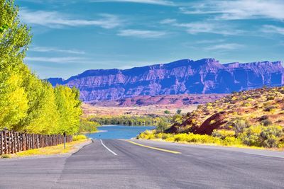 Looking towards moab panorama views of desert mountain canyonlands arches national park  utah usa