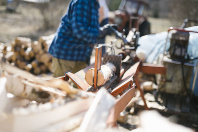 Person working in sawmill