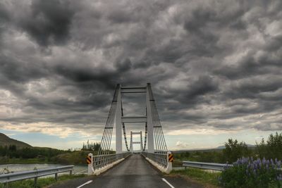 View of road against cloudy sky