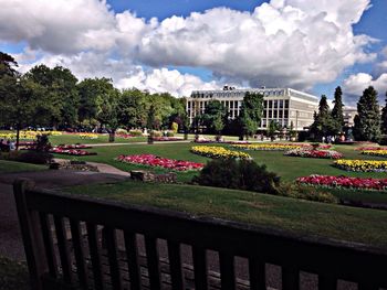 View of park against cloudy sky