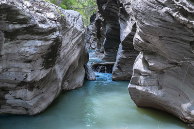 Scenic view of waterfall