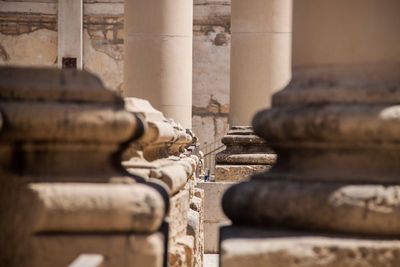 Close-up of old columns