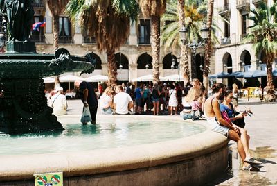 Group of people in swimming pool