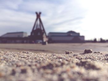 Surface level of land against sky