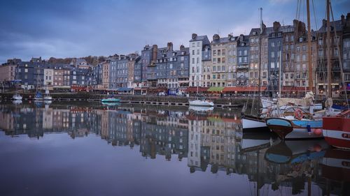 Reflection of buildings in water