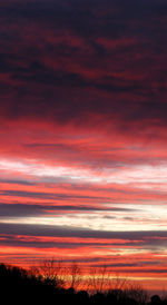 Scenic view of dramatic sky during sunset