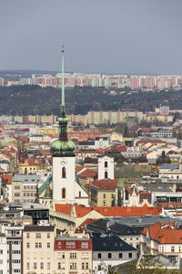 Cityscape against clear sky