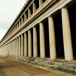 Architectural columns in the courtyard of a temple